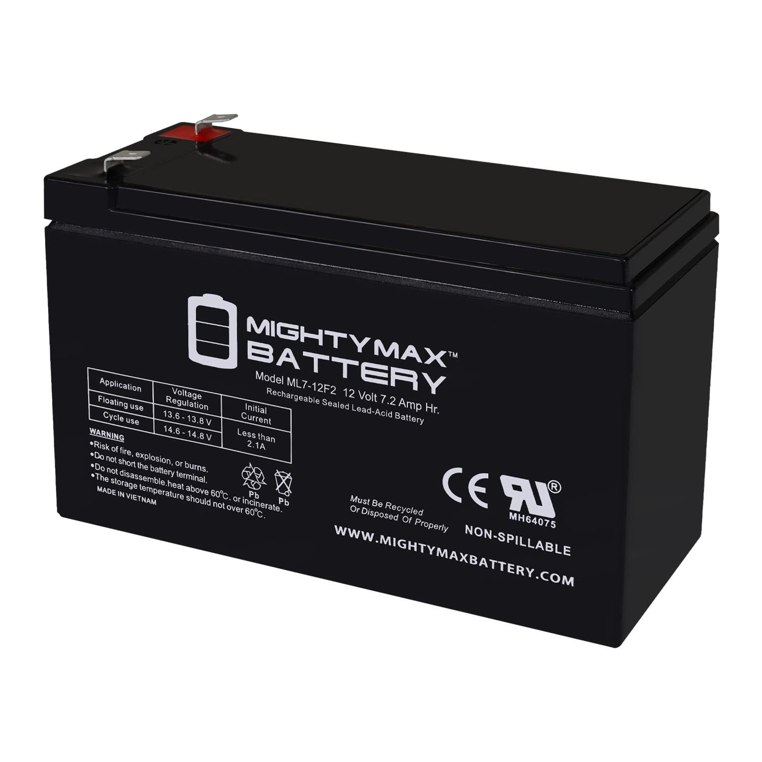 Amazon.com: Mighty Max Battery 12V 7Ah F2 Replacement Battery for